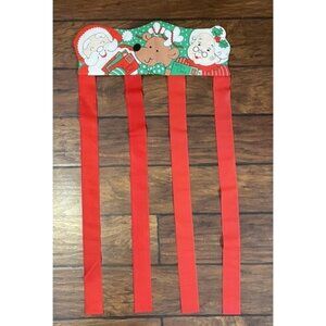 Vintage Avon Holiday Greeting Card Holder Santa Claus Christmas Reindeer Gift